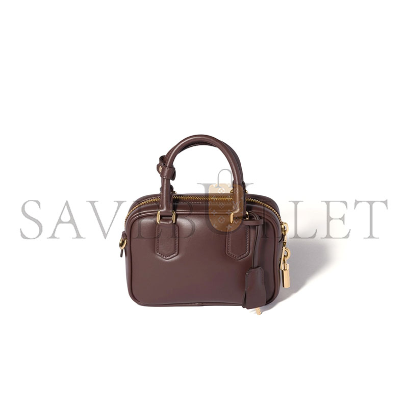 MIU MIU ARCADIE LEATHER HANDBAG 5BB123 (19*13*6cm)